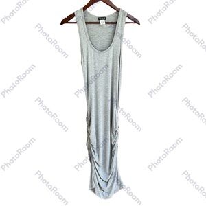 Venus, Gray Ruched Sleeveless Maxi Dress, Size Small